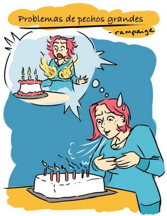 Ilustraciones que sólo las mujeres con pechos grandes entenderán velas