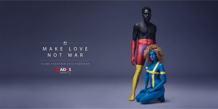 Aides nos recomienda Haz el amor, no la guerra por medio del body Paint 02