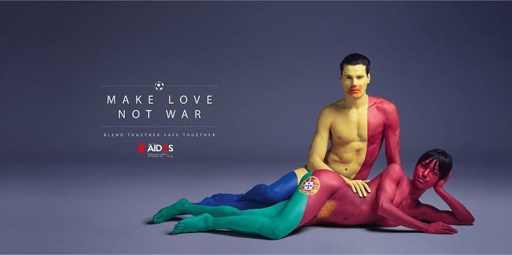 Aides nos recomienda Haz el amor, no la guerra por medio del body Paint 03