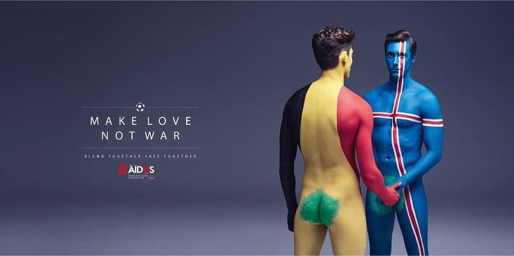 Aides nos recomienda Haz el amor, no la guerra por medio del body Paint 04