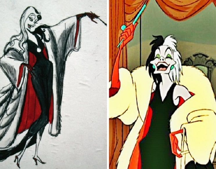 Así se veían estos 15 personajes de Disney en sus primeros bocetos 14