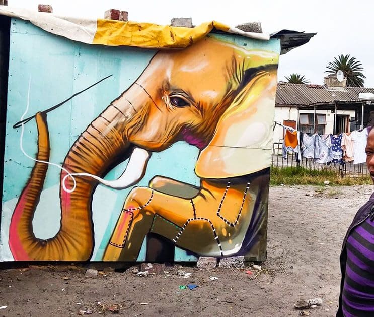 Una serie de graffitis de elefantes buscan dar esperanza a Sudáfrica 8