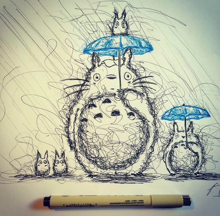 Cuando los garabatos se convierten en algo más totoro