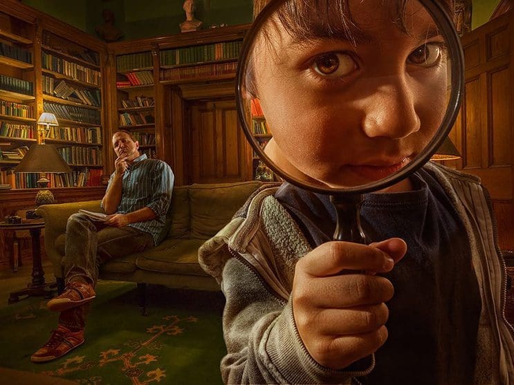 El fotógrafo Adrian Sommeling hace con su hijo divertidas escenas con Photoshop